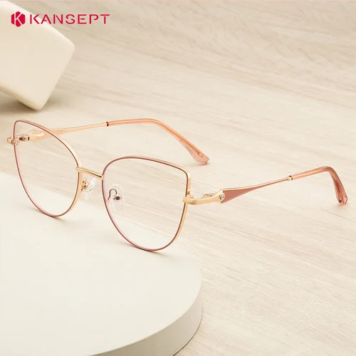 Imagen 1 del producto Gafas KANSEPT para mujer, lentes ópticas con receta, gafas para mujer, Lunette Pour Femme, gafas originales, montura de gafas para mujer