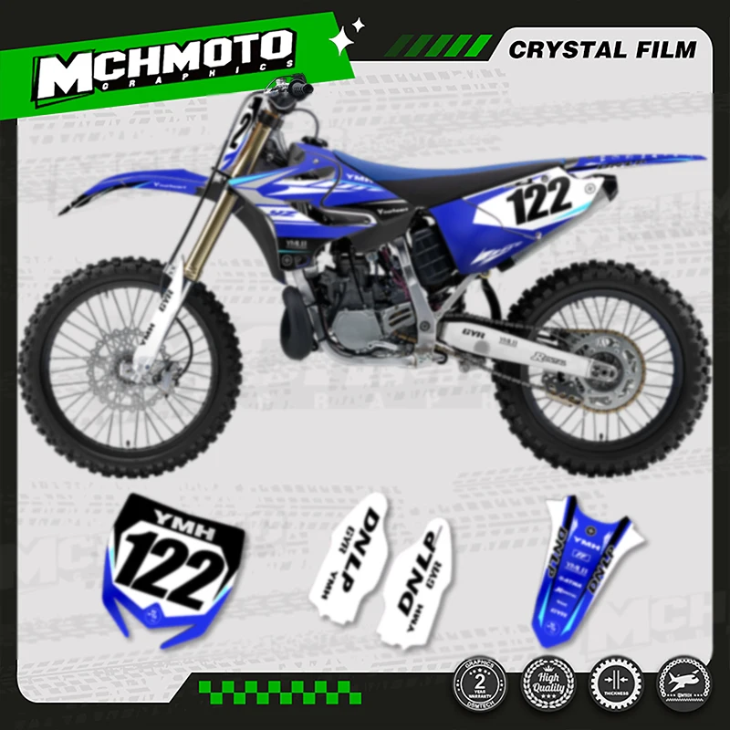 

MCHMFG Custom Motorcycle Graphics Background Decal Stickers For YAMAHA YZ125 YZ250 YZ 125 250 2015-2021 YZ250X 2016-2021