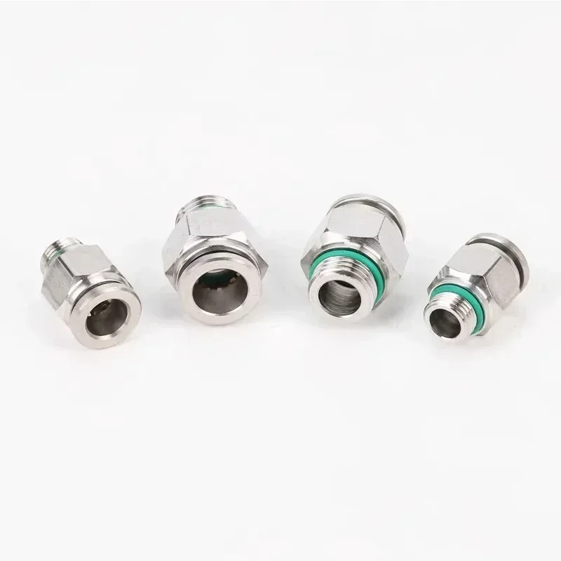 10pcs 304 Stainless Steel PC Pneumatic Quick Connector G Thread M5 1/8