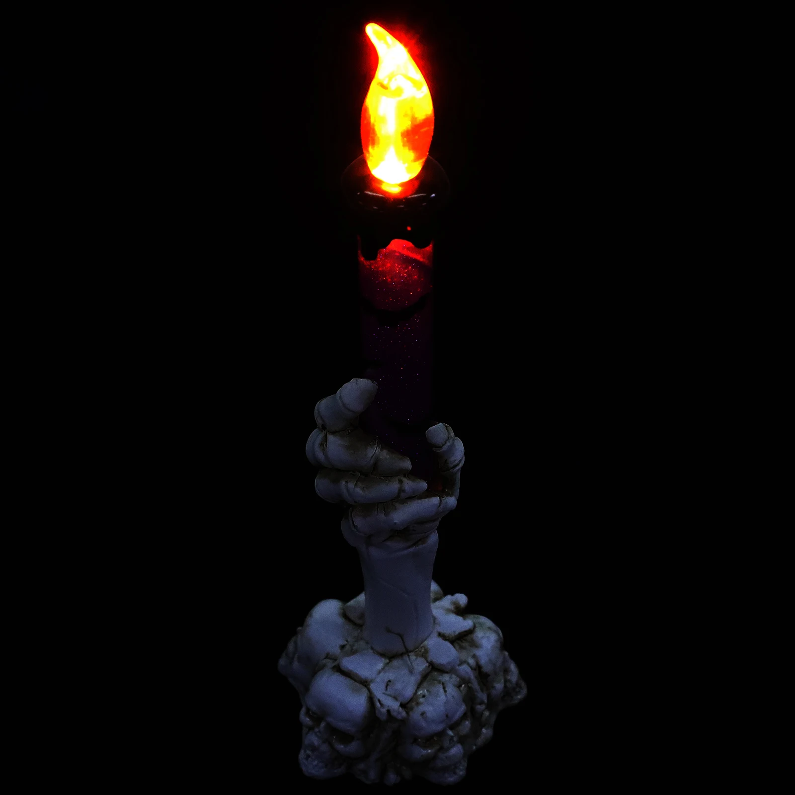 

2 Pcs Lights Ghost Hand Candlestick Halloween Party Supplies Flameless LED Lamp