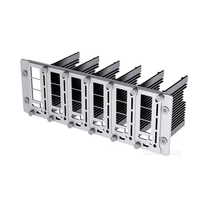 PiRack-M6F multi-node server cluster kit for Raspberry Pi 4/5, 10inch rack width, 2U mounting space