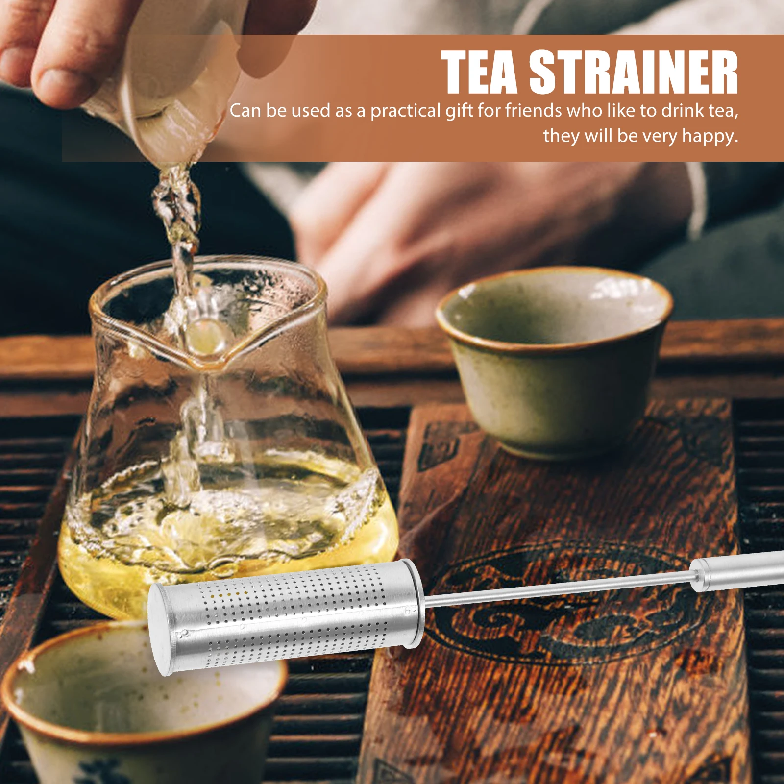 

Stainless Steel Infuser Reusable Portable Loose Leaf Strainer Fine Mesh High Durability Convenient Household Filtering Tool