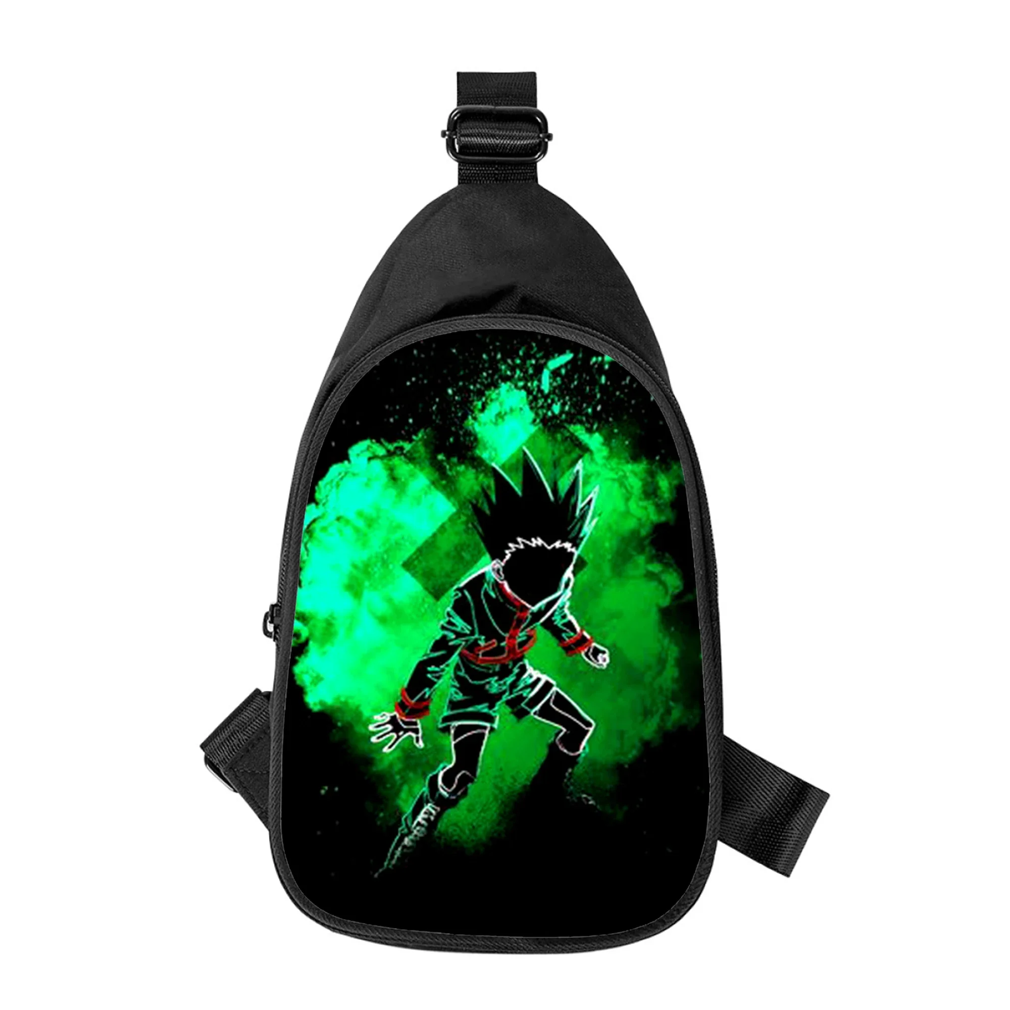 HUNTER×HUNTER Bolsa Peito Impressão Anime 3D para Homens e Mulheres, Bolsa Peito Cruz, Bolsa de Ombro, Marido, Escola, Pacote de Cintura, Diagonal, Masculino, Novo