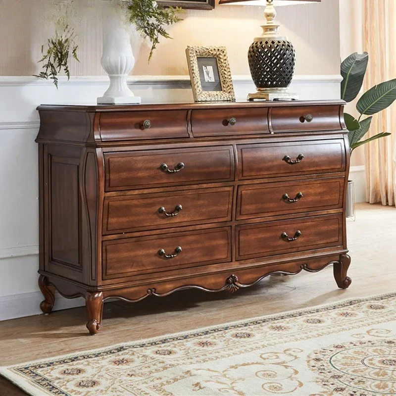 American all-solid wood chest 1.4 meters, European-style entrance cabinet