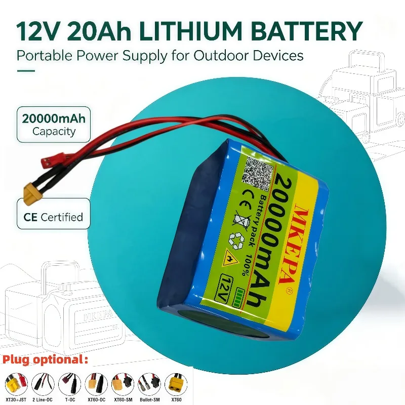 New 12V 20000mAh 3S5P 18650 Rechargeable Battery Pack Built‑in BMS Power Supply