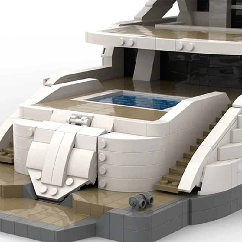 การวิเคราะห์ Moc อิฐหรูหราเรือ Superyacht Mary Jane Modular Building Blocks ของขวัญของเล่นเด็ก DIY ชุดประกอบ