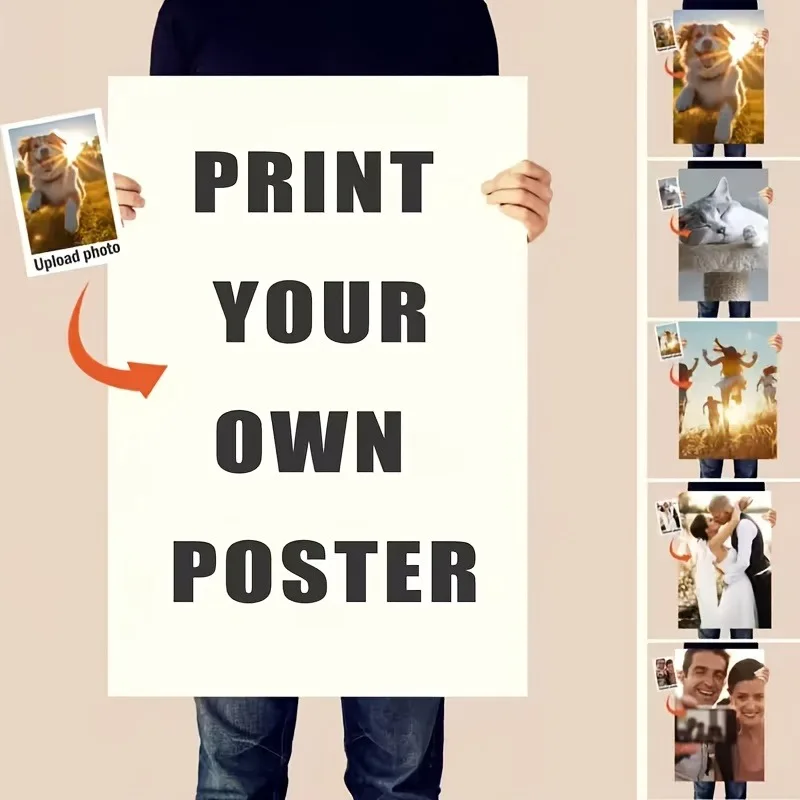 Personalized Unframed Photo/Text Poster - Upload Your Own Images & Text Suitable for Home, Office, Classroom, Events