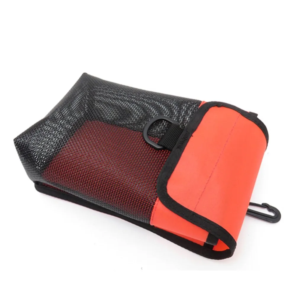 

Durable Nylon Heavy Duty Mesh Bag Red Yellow Black Sport Bags Diving Line Wheel Bag 20x13x7.3cm Scuba Dive Reel Snap