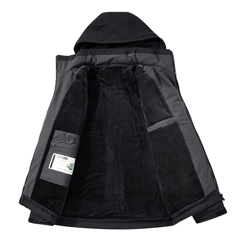 Inverno Casual Tenere Al Caldo Cappotti In Pile All'aperto Moda Comfort Giacca Nuovo Allentato Versatile Solido Ispessimento Cappello Rimovibile Magliette E Camicette Da Uomo