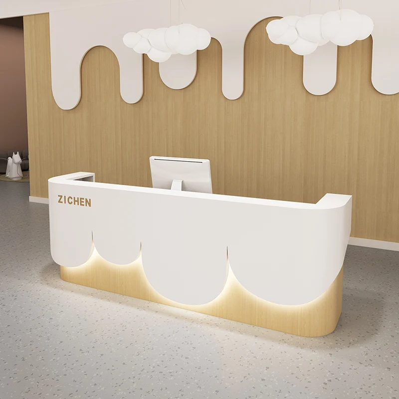 

Dentist Dental Reception Counter Clinic Boutique Shop Cashier Reception Counter White Computer Receptiebalie Toonbank Furniture