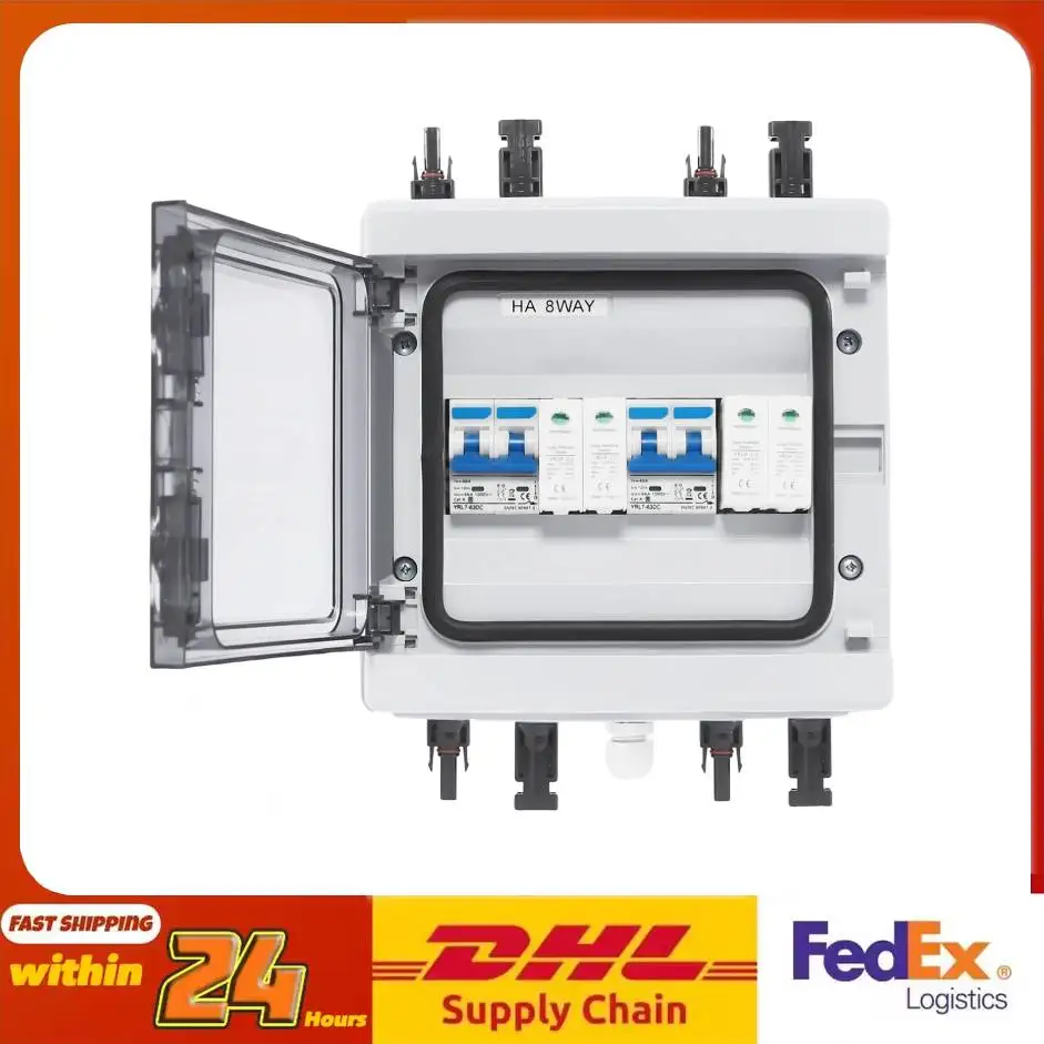 

Solar Combiner Box 40A PV Combiner Box DC Combiner Box Multiple Protection Durable Safe for Solar Systems RV Off Grid