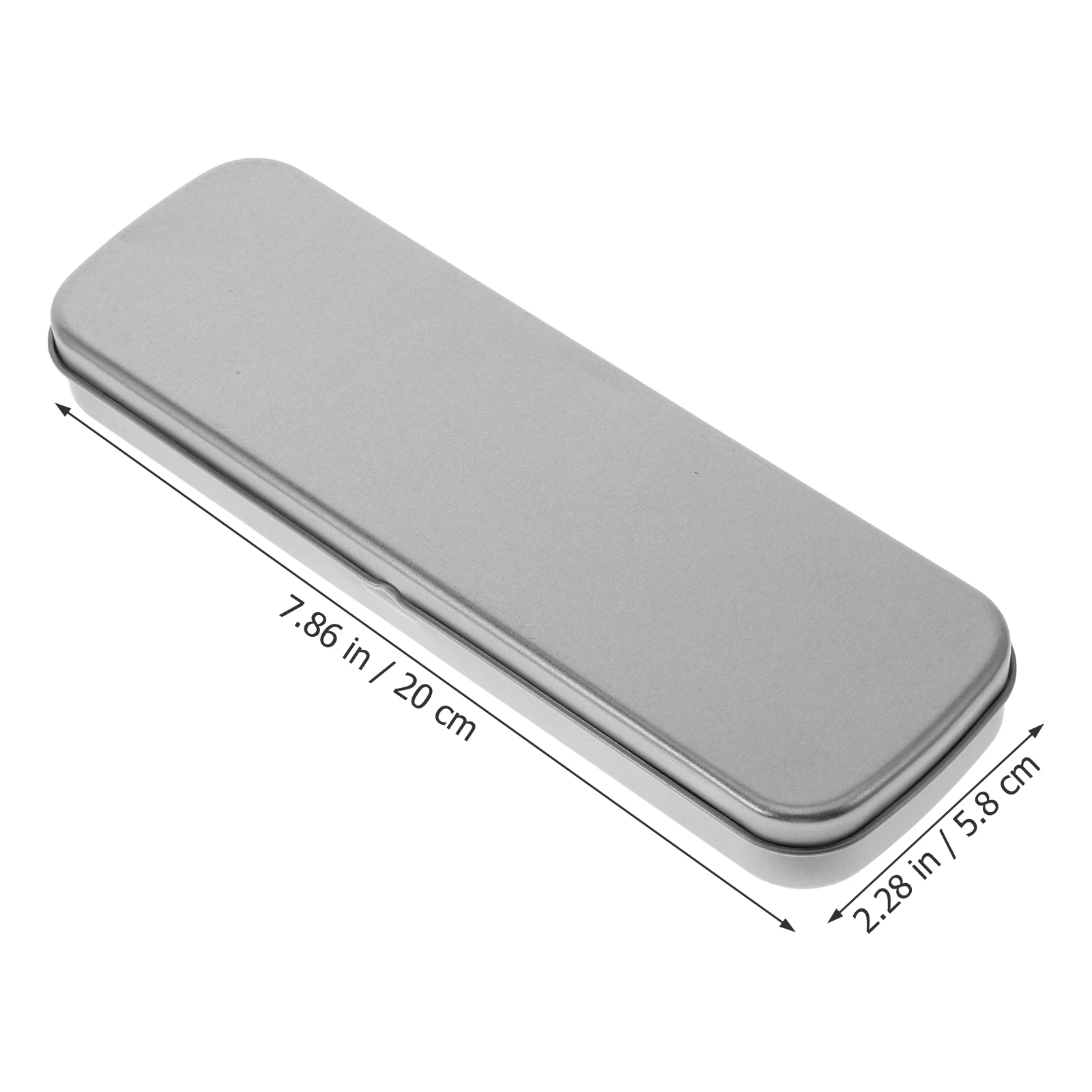 

2pcs Metal Pencil Boxes Silver Gray Tinplate School Supplies Stationery Case with Visual Window Bulk Desktop Organizer