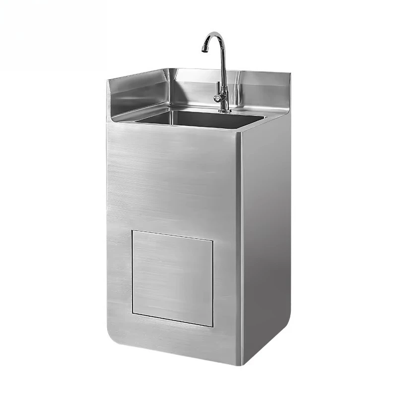 Modern Durable Multi-Compartment Stainless Steel Hospital Sink with Foot Pedal Switch for Clean Environments Commercial Use