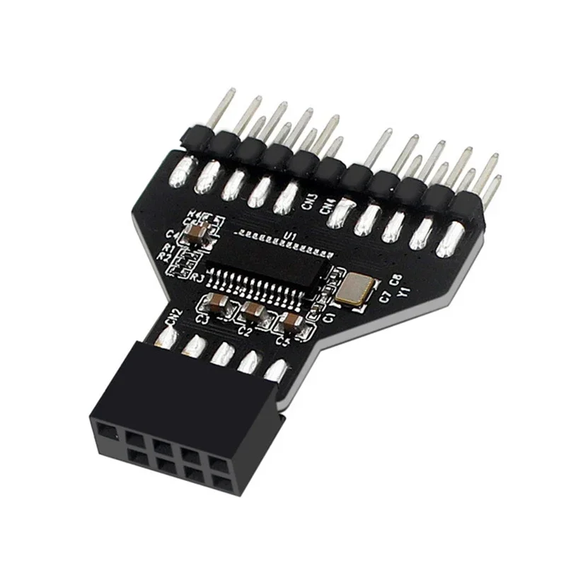 2Pcs/lot Motherboard USB2.0 9Pin Interface Header Splitter 1 to 2 Extension Cable Adapter