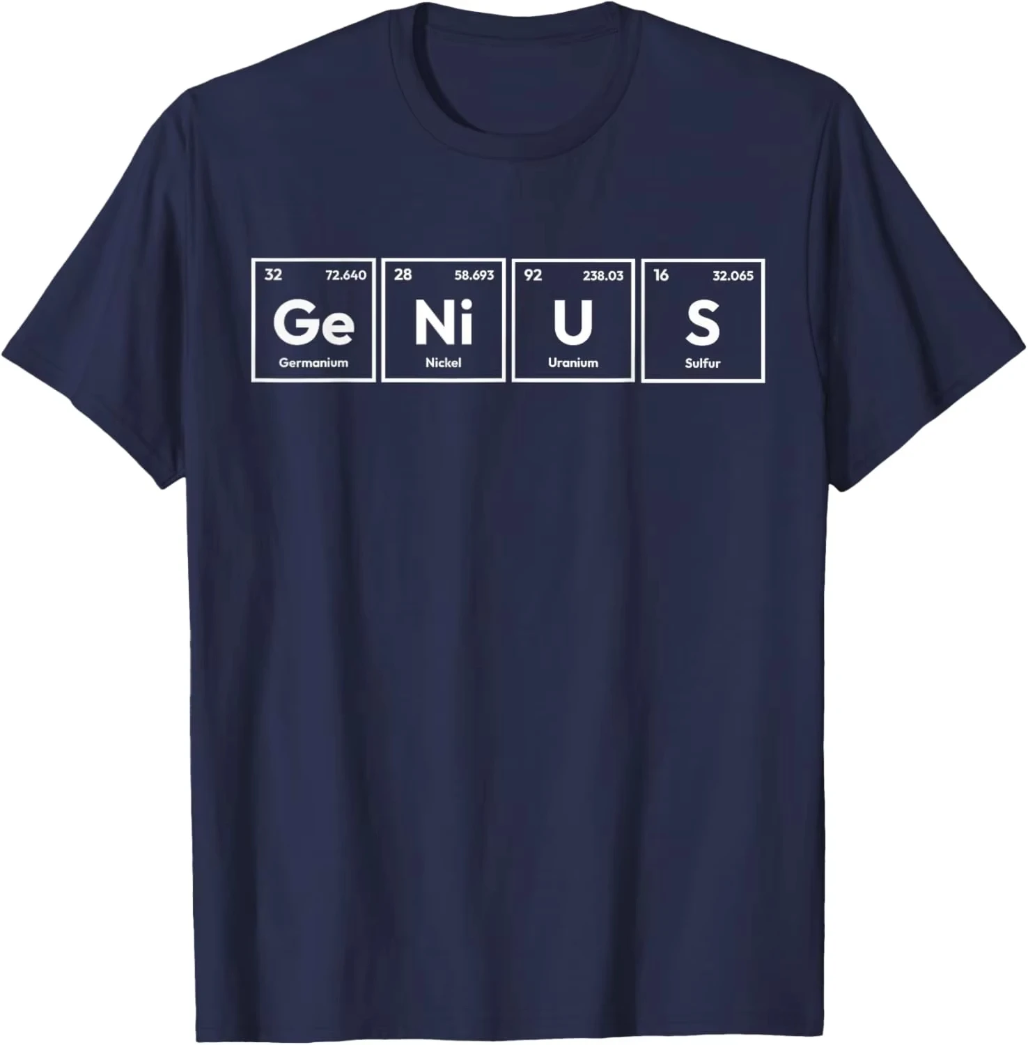 Genius Periodic Table Element Funny Chemical Science T-Shirt Funny Casual Cotton Graphic T Shirts Camisas Streetwear