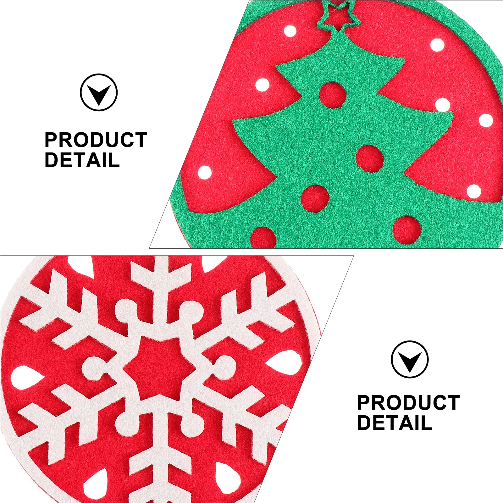 Set di 8 sottobicchieri in feltro a tema natalizio, decorazioni per la tavola rotonda, tappetini assorbenti resistenti al calore, perfetti per i regali di festa