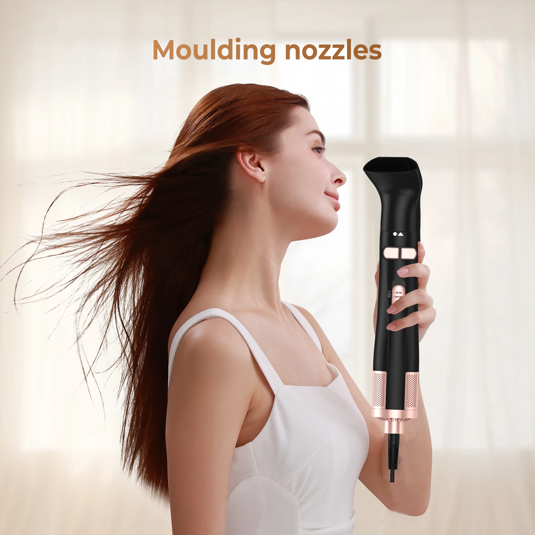 Rotating Hair Dryer Brush 5 in 1 Blow Dryer Brush Spinning Curling Brush with 2 Rotating Brushes (1.5" & 2") Hot Air Brush Style