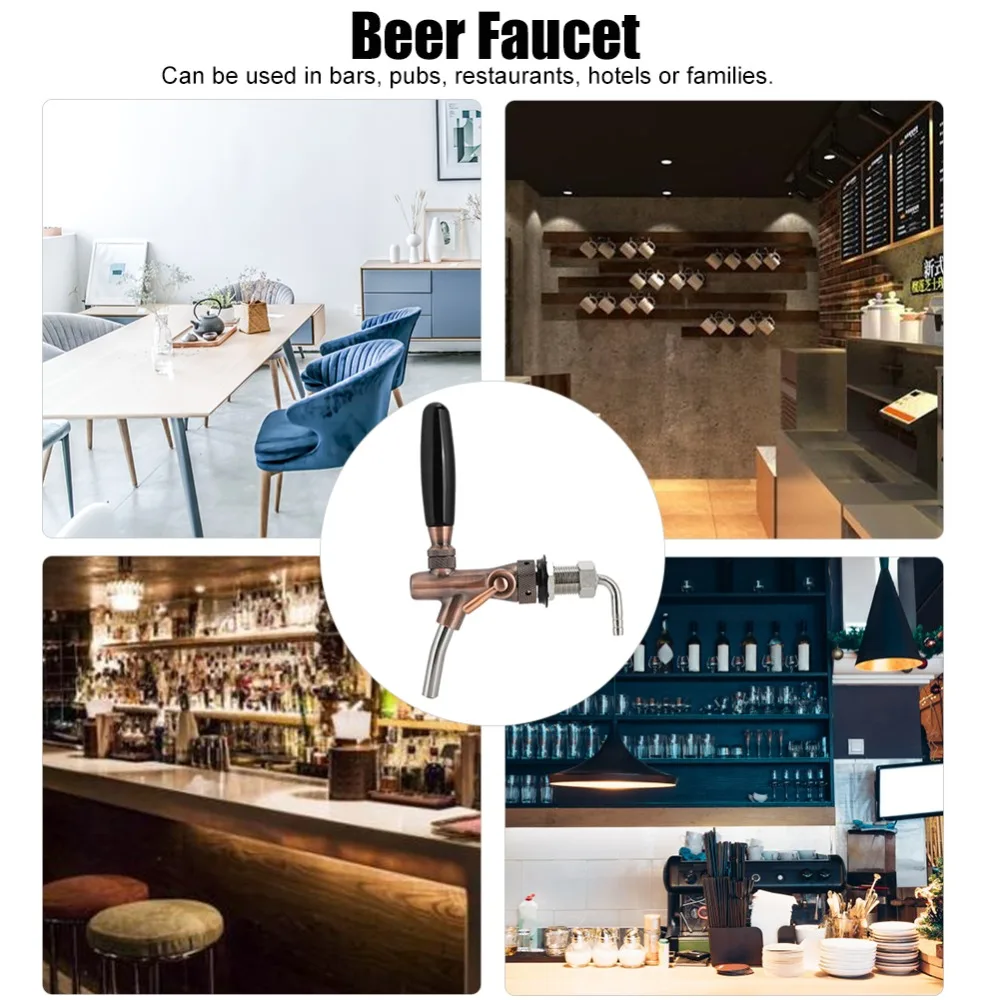 G5/8 Thread Beer Keg Faucet Stainless Steel Bronze Beer Dispenser Liquid Ball Lock Disconnect Adjustable Rate Regulator