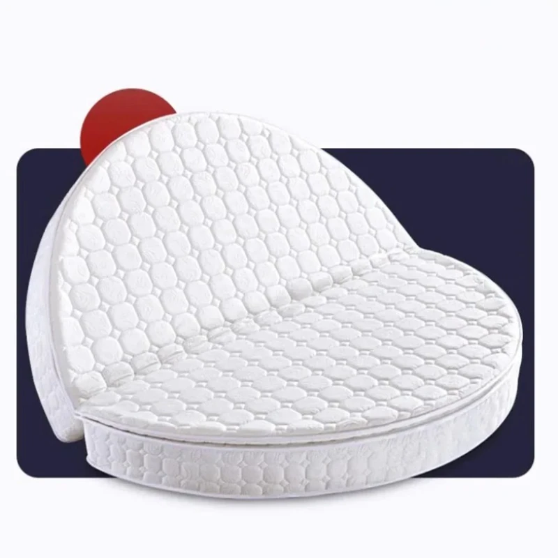 Double Spring Round Mattresses Folding Hard Foldable Queen Round Mattress King Size Sleeping Colchon Plegable Bedroom Furniture