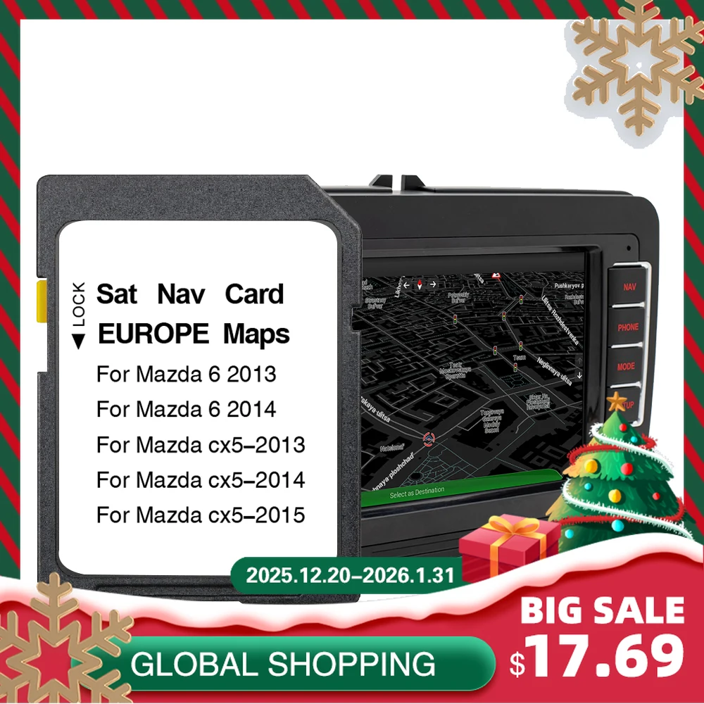 

for Mazda 6 CX-5 Vehicle SD GPS Card Update Maps 2025 Version Navigation System EU UK Sat Navi Accessories Free Shipping