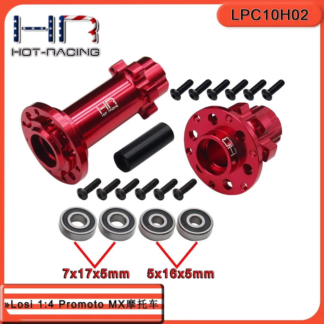Design del cuscinetto dell'accoppiamento del mozzo anteriore e posteriore in alluminio per moto HR Losi 1:4 Promoto-MX