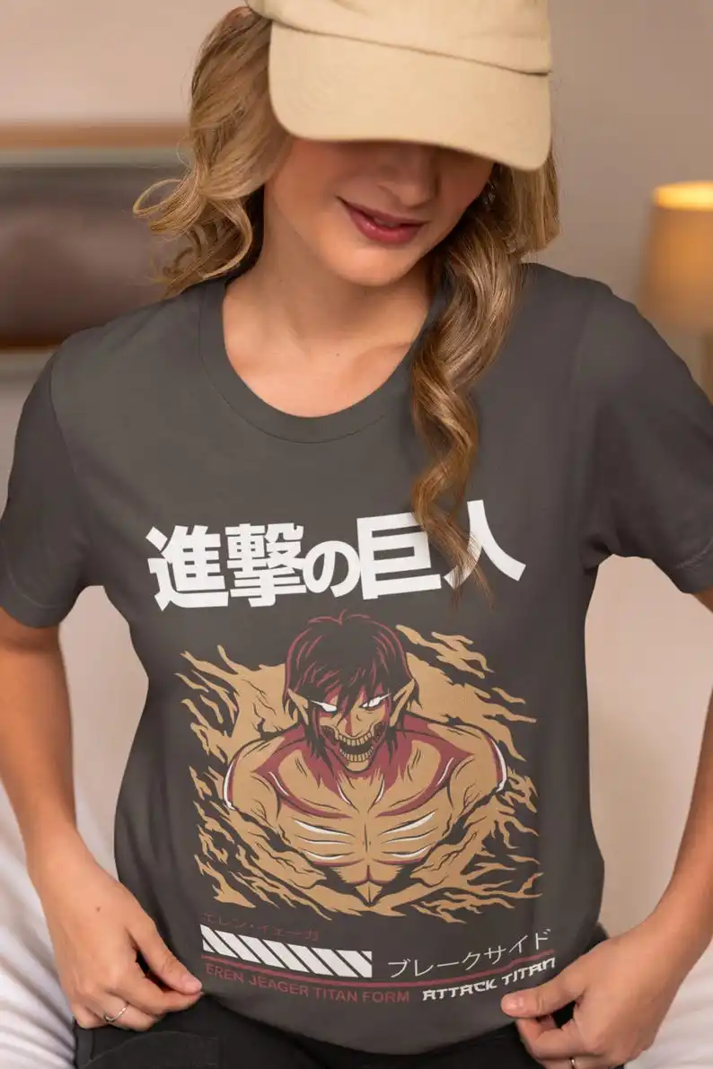 Dark Hero Unisex T-shirt - Anime Japanese Style, Epic Fantasy Battle, Otaku Apparel, Colossal Combat Aesthetic, Medieval Japan V