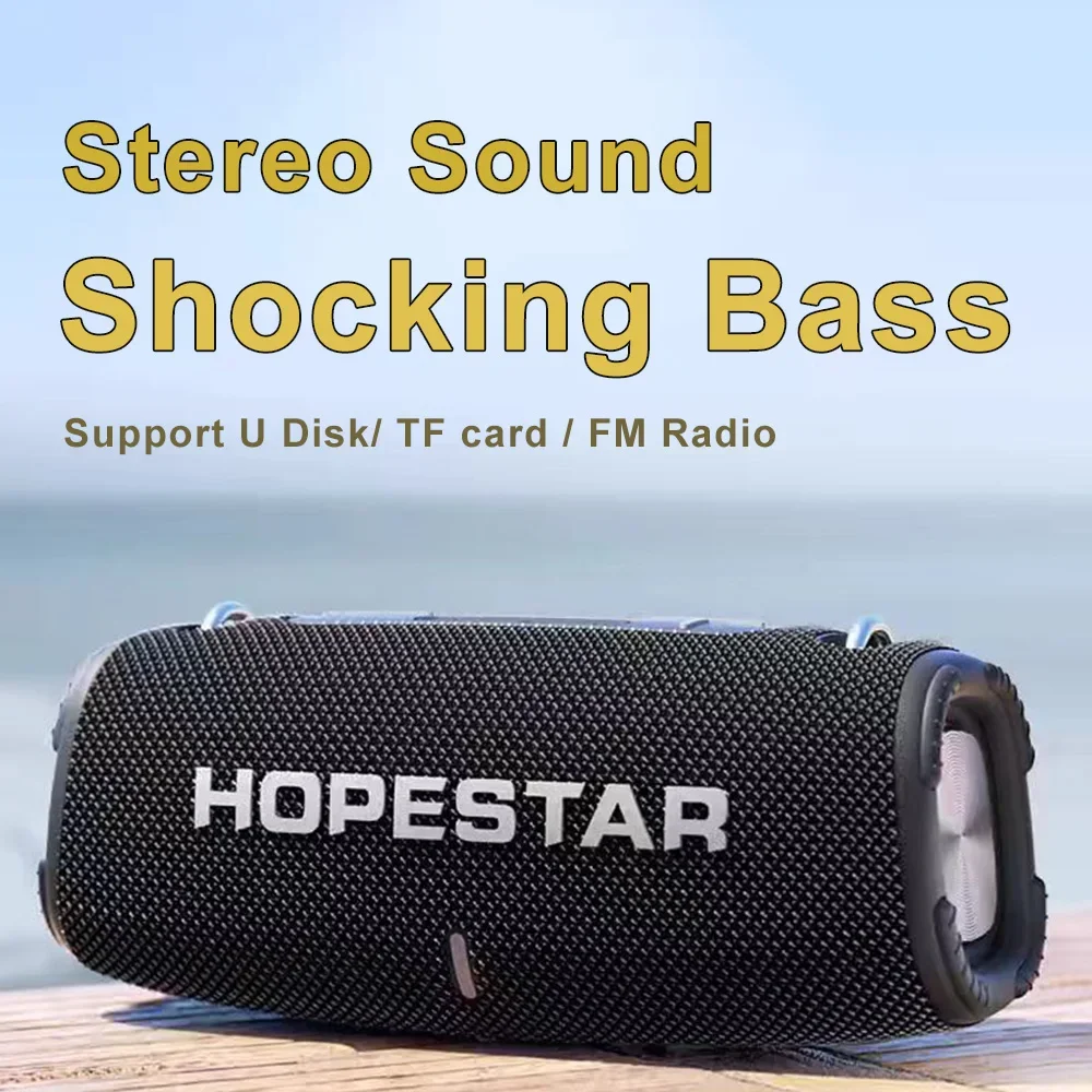 

Hopestar Portable Bluetooth Speaker with Strong Bass Radio U Disk TF Card AUX Playback Wireless HIFI Stereo Sound Box