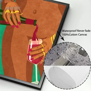 Bunte lustige Badezimmer Girl Room Dekoration Gemälde Früchte Banane Pfirsich Wein Rot sexy Frau Poster Lona Print Wandkunst 12 Hauptverkäufe sexy Bild - №8
