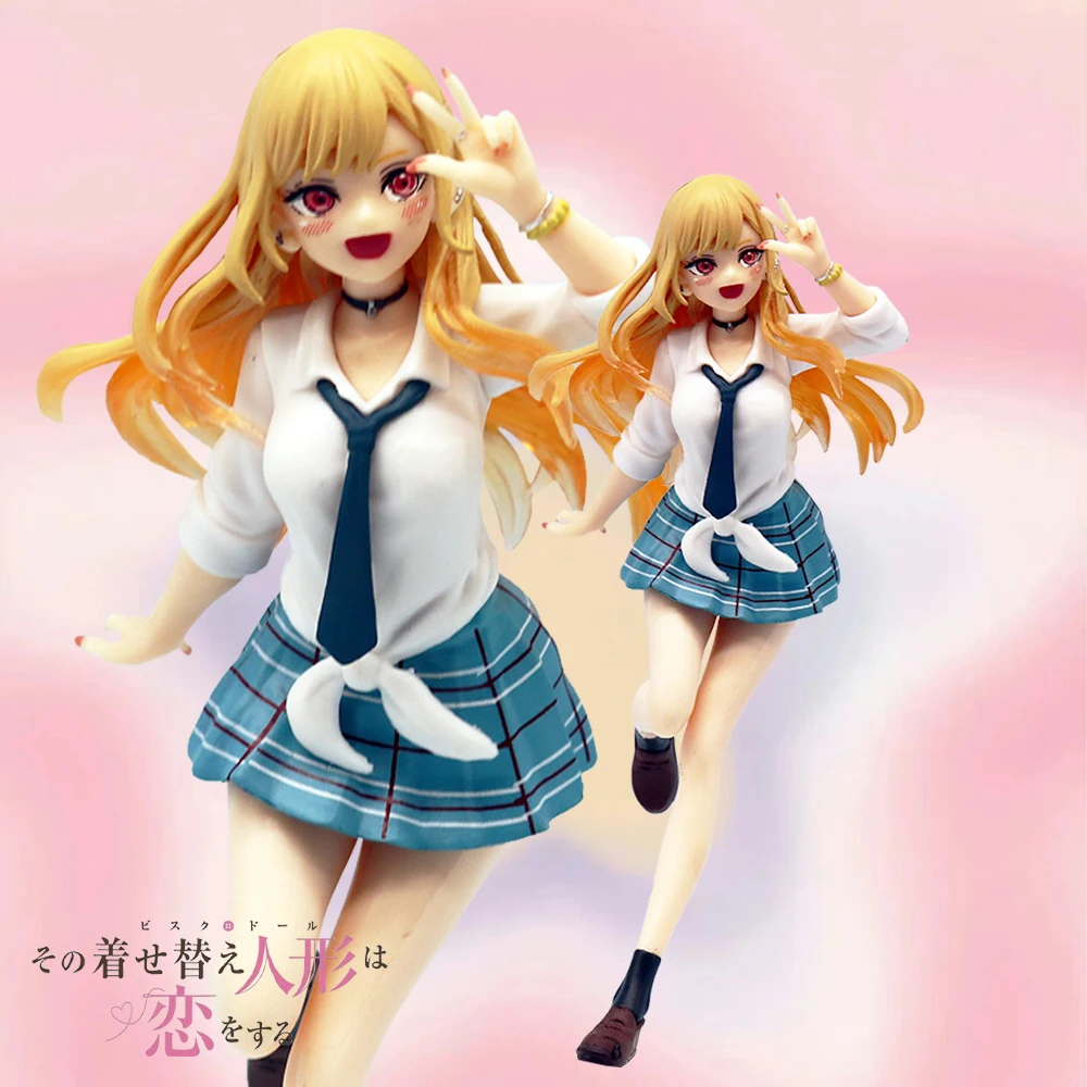Anime My Dress Up Darling Kitagawa Marin 18CM Figur Schuluniform Dress Up Stehendes Modell Spielzeug Geschenk Action Figur Für kinder PVC