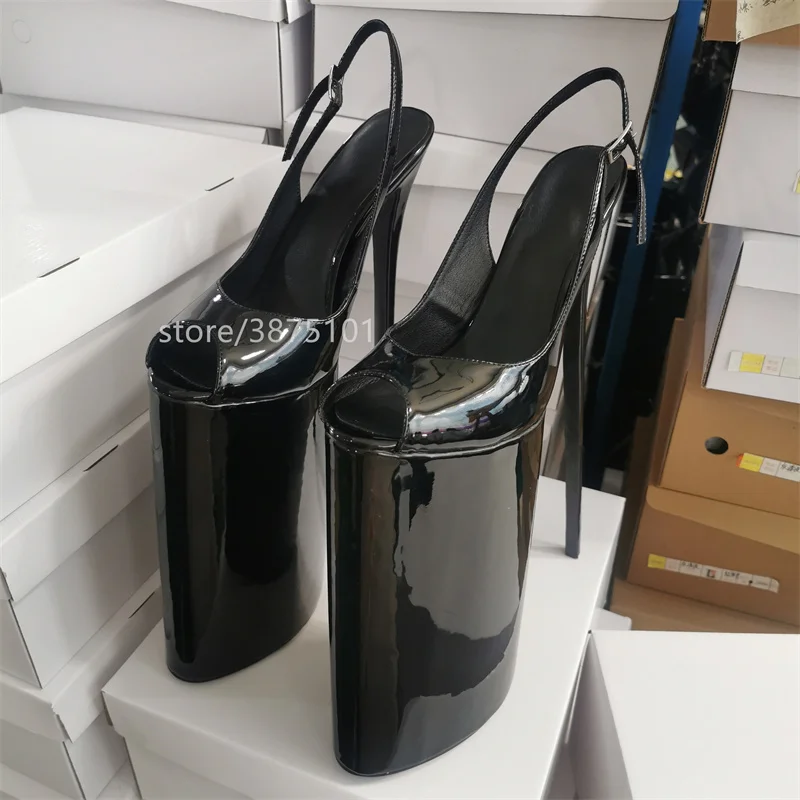 Black 30cm Extreme High Heel Pumps Sexy Women Sandals SM Cosplay Show Club Party Cross Dresser Drag Queen Unisex Shoes Plus Size