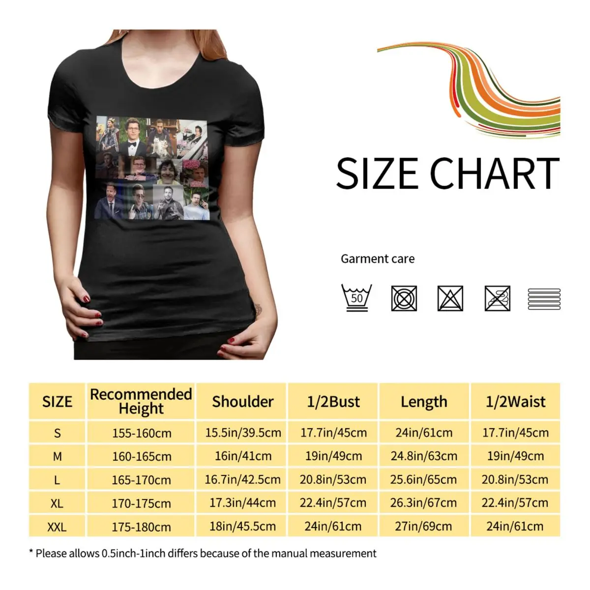 アンディ・サムバーグ (ジェイク・ペラルタ) ピクコラージュ Tシャツ 女性用 ラウンドネック ストリートウェア Tシャツ レディース 半袖服 トップス