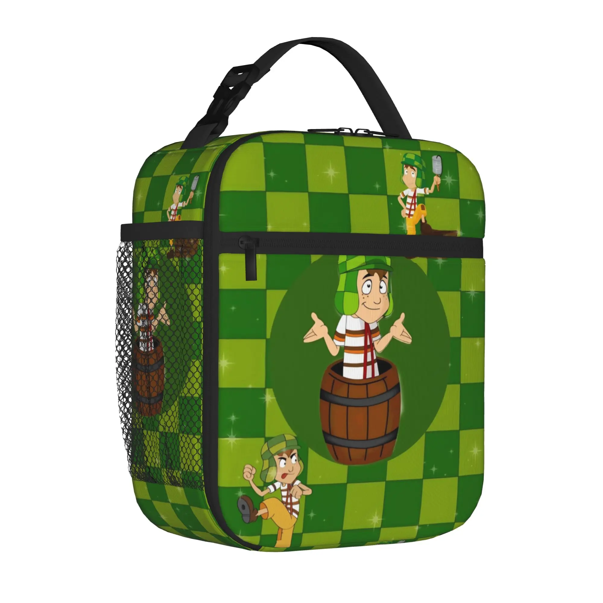 El Chavo del Ocho Funny Cartoon Tote Insulated Lunch Bag Meme Handheld Food Bags Reusable Thermal Cooler Large Size Bento Box