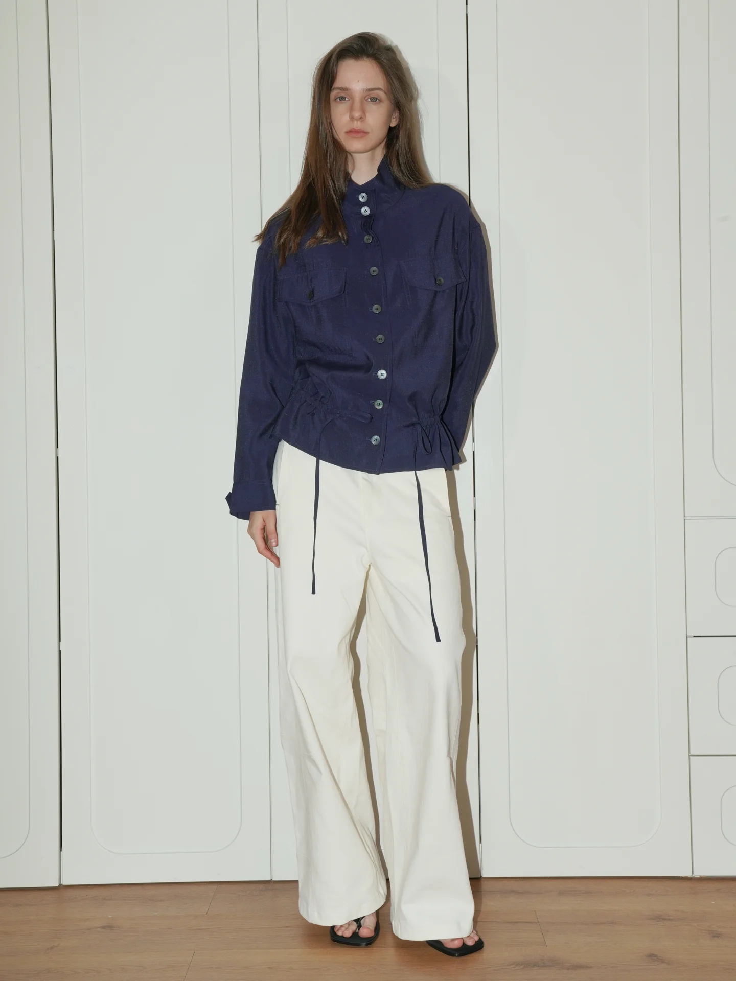 UNNNSAD Casual Straight Leg Pants Women's Loose Fit Comfortable Stretch Cotton Long Trousers Breathable Skin-Friendly