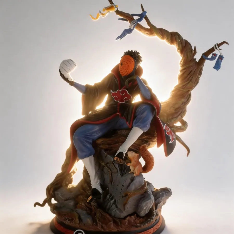 

Anime Naruto Uchiha Obito (Tobi) Action Figure Collectible Model Toy 33cm - Replaceable Head/Arms