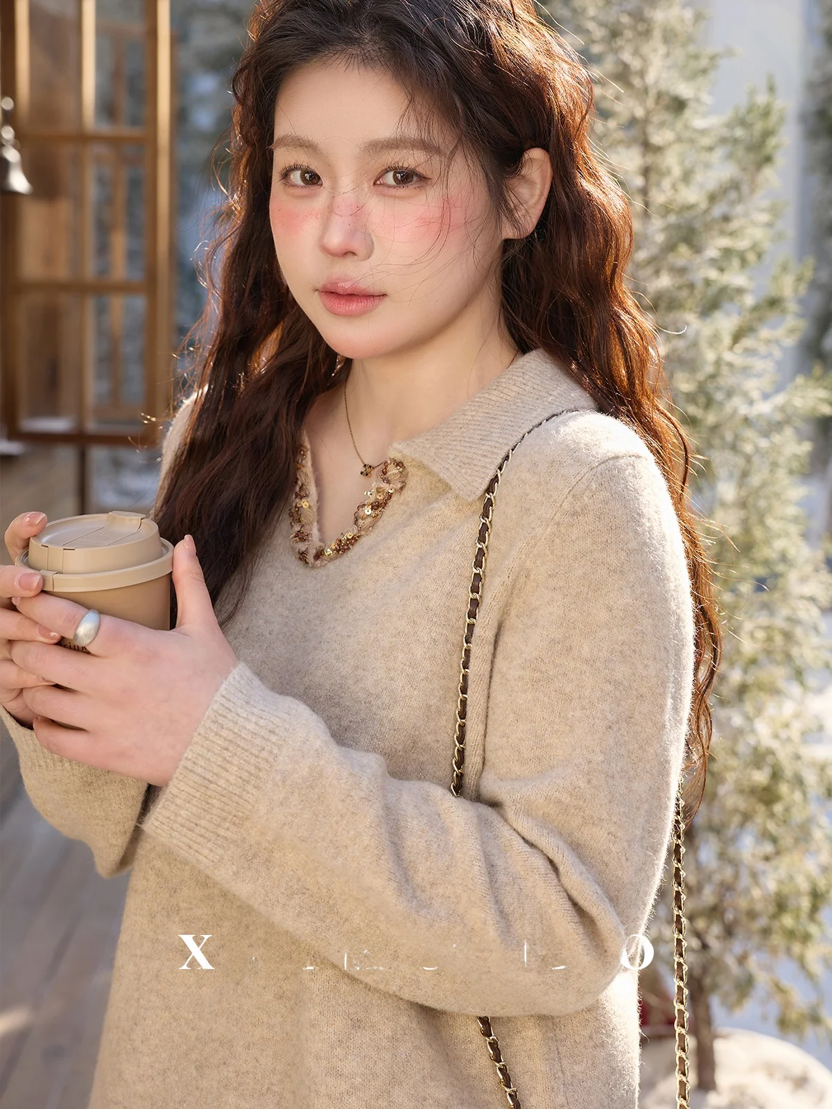 

XLIDM Large Size Women's Knitted Sweater V-Ne oulder-Length Sve Soft Velvet Fabric Retro Sle Spring New Arrival