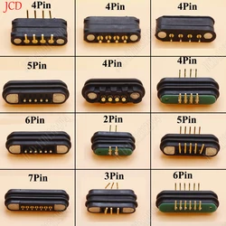 1 pair 2A DC Magnetic Pogo Pin Connector 2/3/4/5/6/7Pin Pogopin Male Female Spring Loaded DC Power Socket