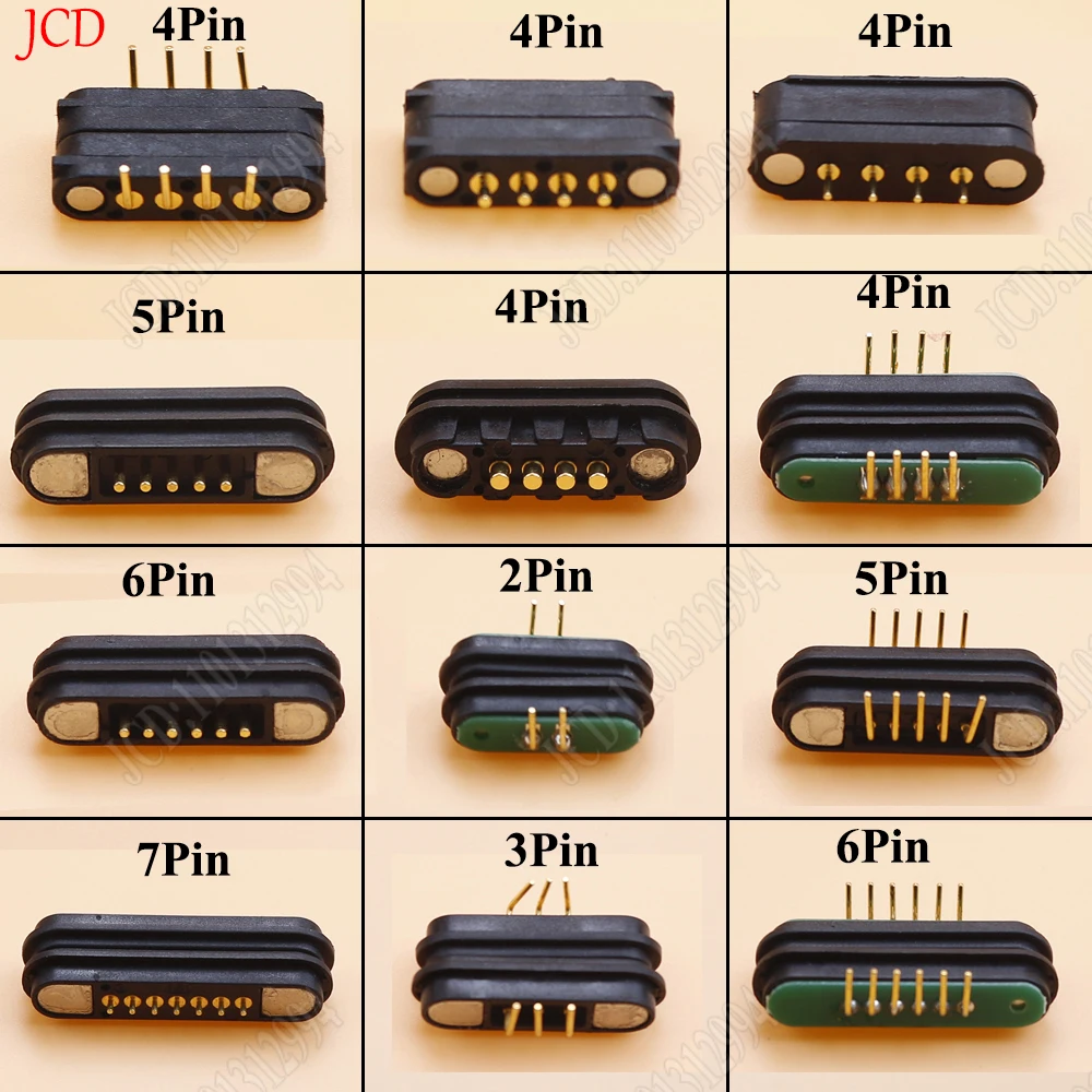 1 para 2A DC magnetyczne złącze Pogo Pin 2/3/4/5/6/7Pin Pogopin męskie żeńskie sprężynowe gniazdo zasilania prądem stałym