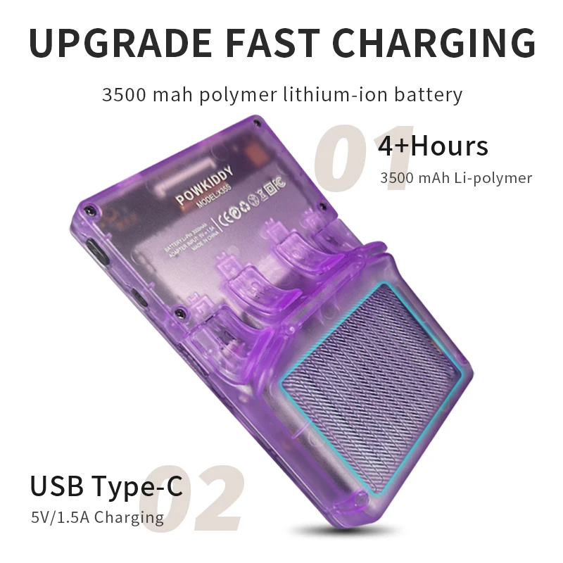 Retro Pocket X35S handheld Game Console 3.5-inch IPS Screen POWKIDDY OS Support HD Output Hall Effect Joystick Children's Gifts