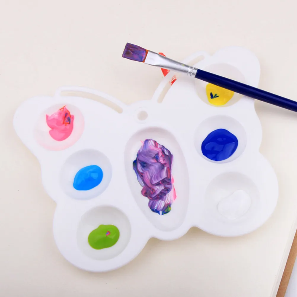 

12Pcs Painting Palette Sturdy Plastic Paint Tray for Artists Reusable Washable Art Drawing Pallet Small Light