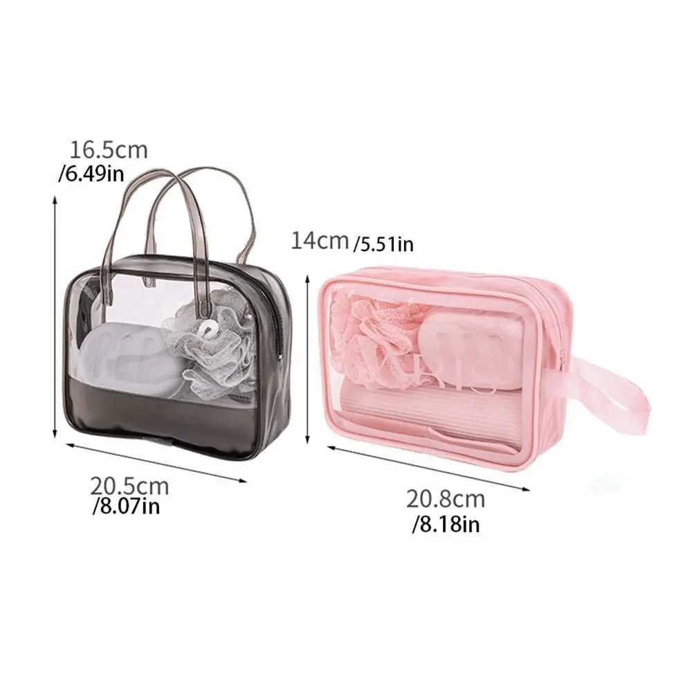 Borsa cosmetica in PVC borsa per il trucco impermeabile trasparente portatile borsa per il bagno di grande capacità