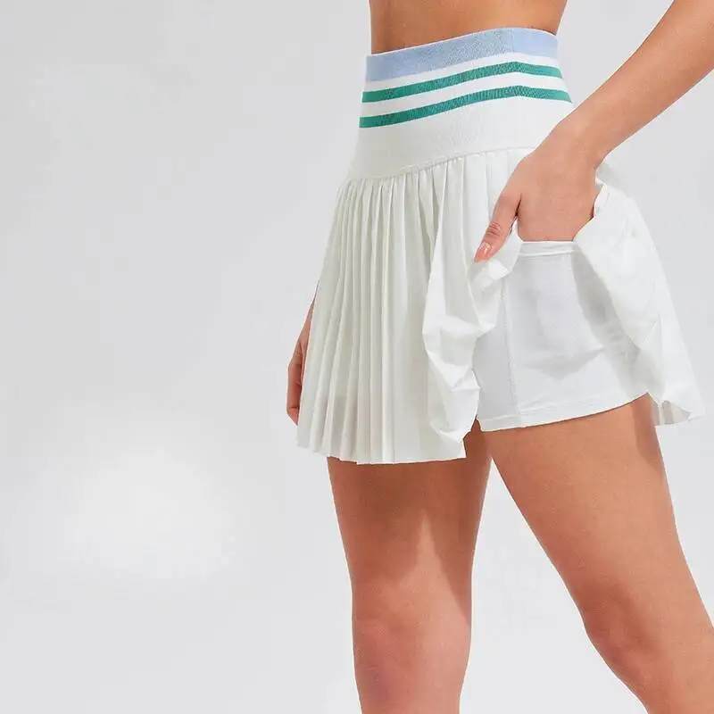 

Теннисные юбки Cloud Rise с карманами для тренажерного зала, гольфа, бега, плиссированные брюки, большие размеры, сексуальные женские S XXXL, спортивная юбка с высокой талией