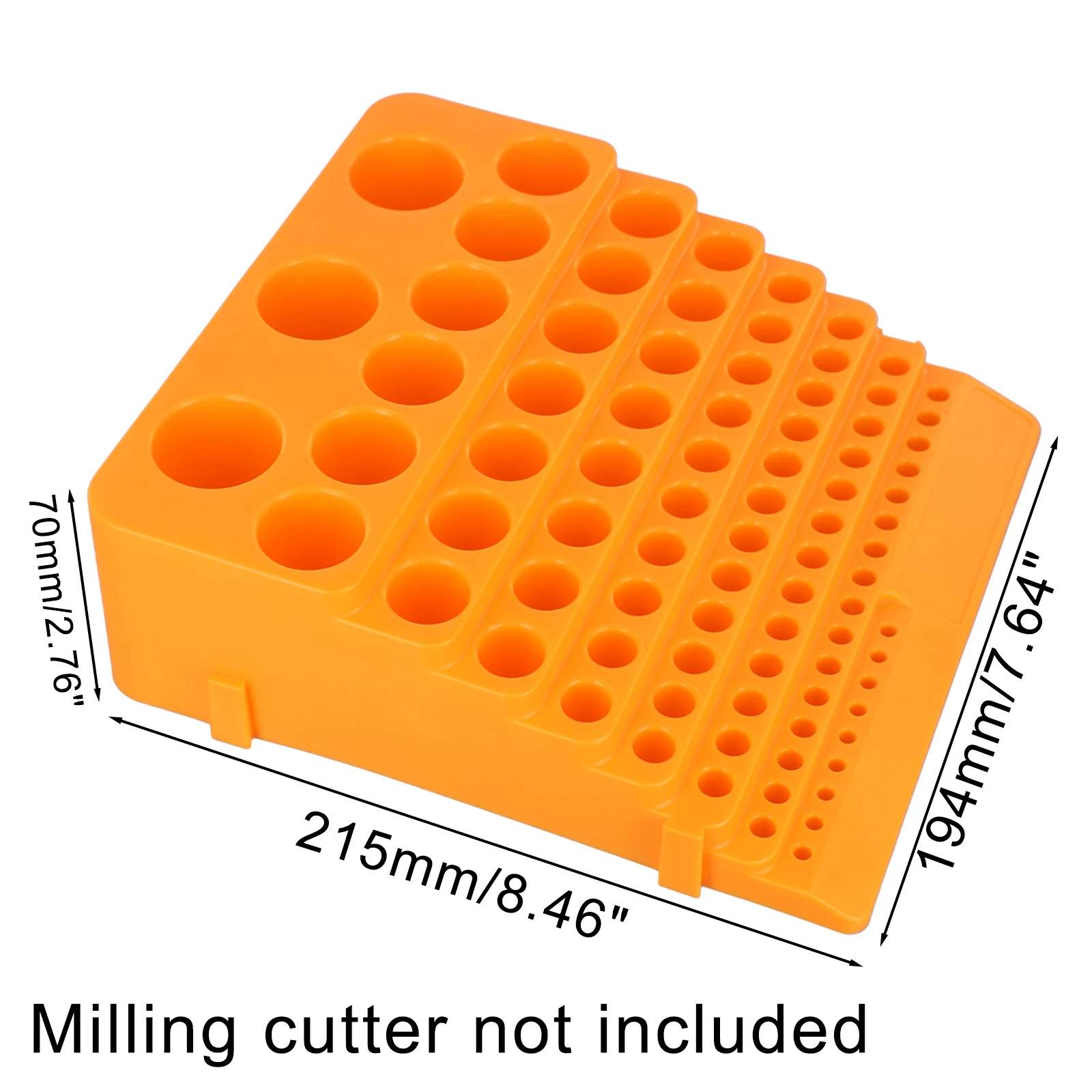 For Milling Cutter Tool Storage Box Storage Box Yellow 84 Holes Polypropylene Super Bearing Capacity Thickened