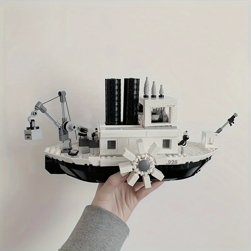 751PCS Creative Steamboat Willie Building Blocks Ideas 21317 MOC Ship Assemble Bricks Toys Gift For Children Kids