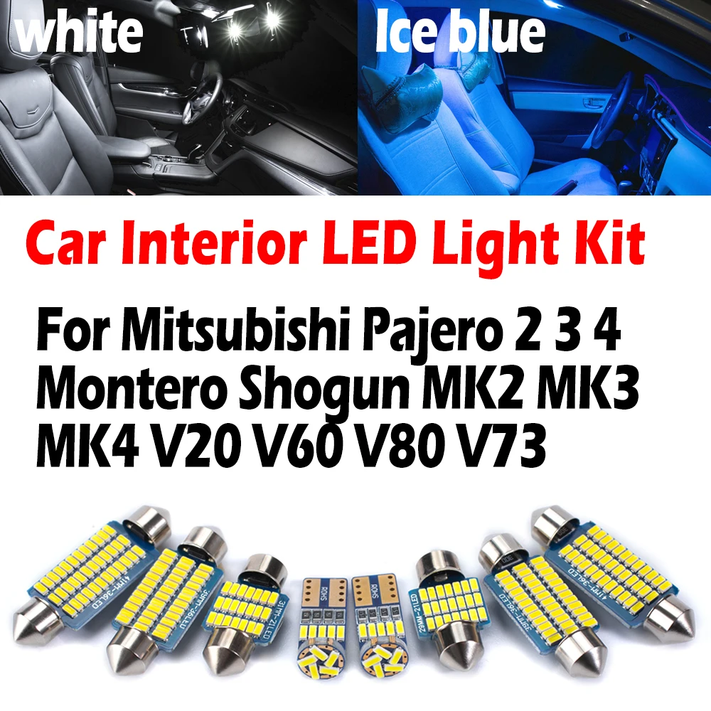 Kit de luz de lectura Interior LED para coche Canbus, bombillas interiores para Mitsubishi Pajero 2 3 4 Montero Shogun MK2 MK3 MK4 V20 V60 V80 V73