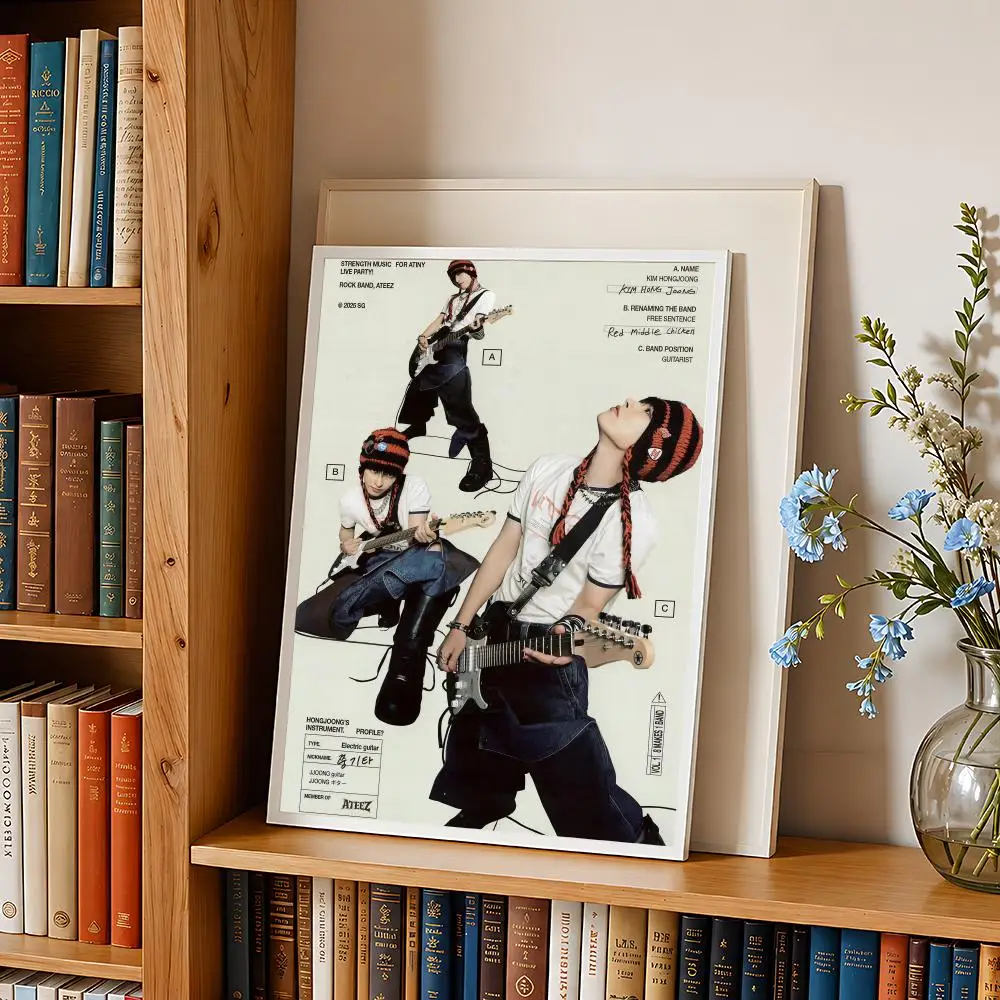 Kpop Boy Group ATEEZ Poster HD Self Adhesive Wall Poster Waterproof Removable No Fade for Bedroom Living Room Decor