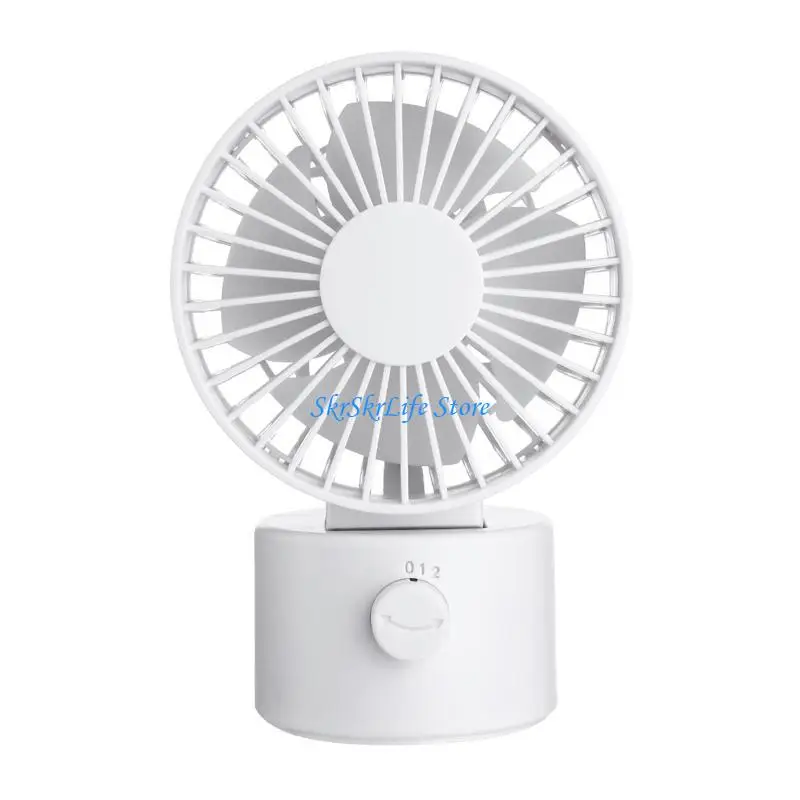 E65E 2 Speeds Desktop Table Oscillating Fan Rotation Strong Wind Quiet USB Powered