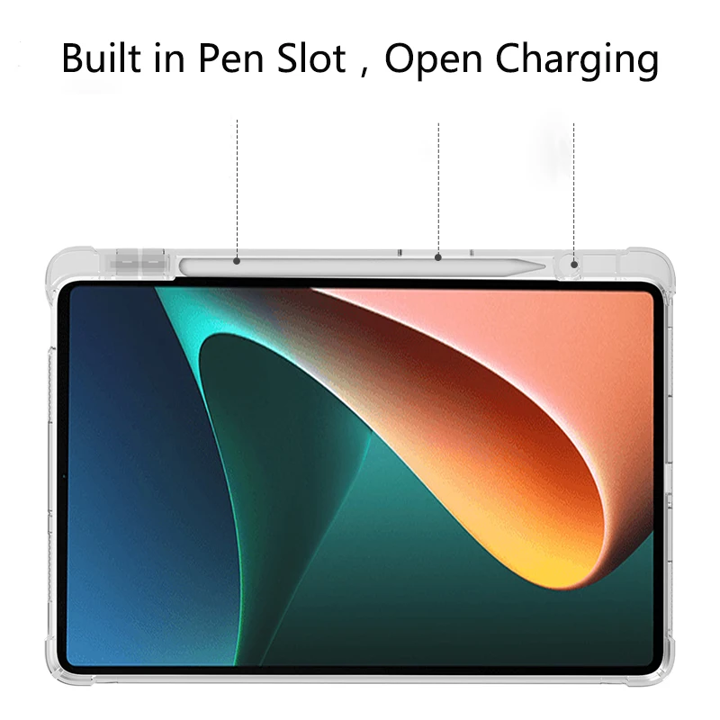 Pencil Holder Cover for Lenovo Tab P11 Pro Tablet Case Lenovo P11 M10 Plus 3rd 10.6 Xiaoxin Pad 2022 Silicone Stand Funda Case