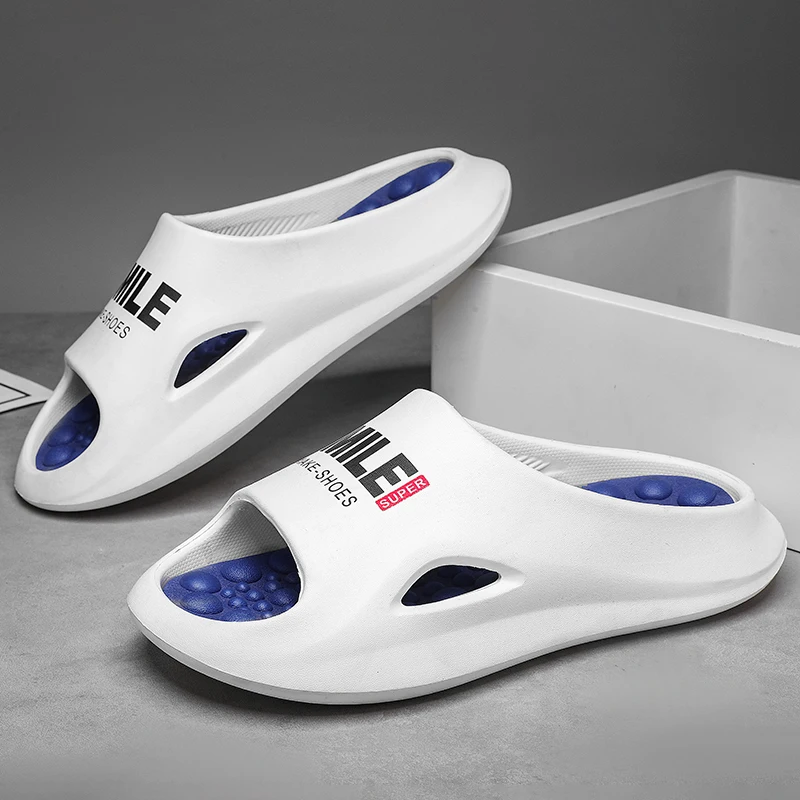 

Мужские массажные шлепанцы для дома и улицы, пляжные повседневные сандалии, удобные шлепанцы с мягкой подошвой, мужские вьетнамки, мужские тапочки