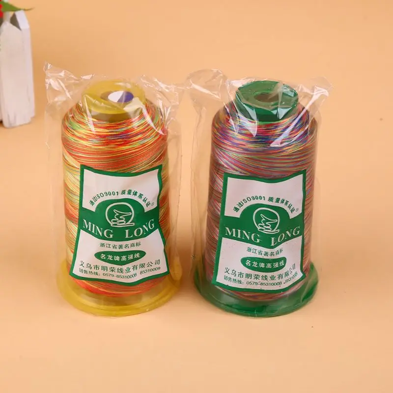 Yards Multicolored Graident Rainbow Polyester Embroidery Sewing Thread Stitching Yarn DIY Knitting Accessories
