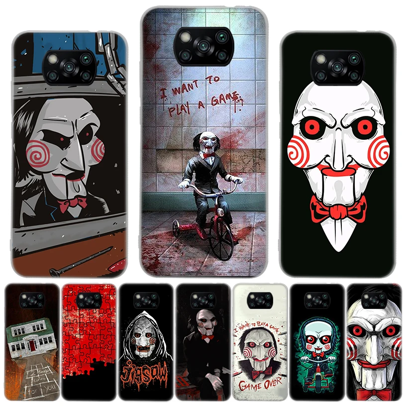 The Jigsaw Killer Horror Silicon Call Phone Case For Xiaomi Mi 11T 12T 10T 9T 13 12X 11 Lite 12 Pro 10 9 8 11i 5X 6X Ultra Coque